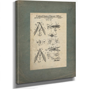Us Patent No. 158965 Fishing Lure by Hg Gere Et Al Filed August 1 1925 — Stretched Canvas Print | Bella Frye