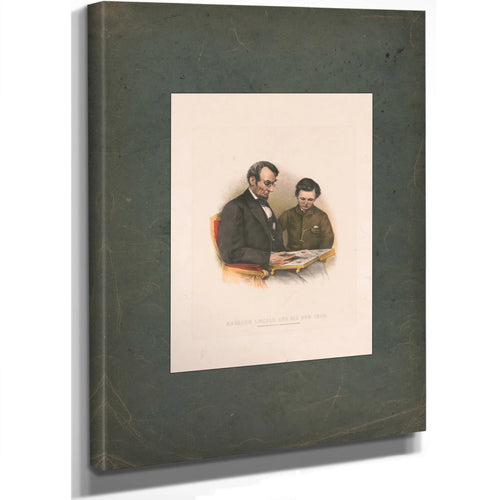 Abraham Lincoln and His Son Thad 186 188 — Stretched Canvas Print | Bella Frye