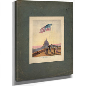 The Flag That Has Waved One Hundred Yearsa Scene on the Morning of the Fourth Day of July 1876 1876 — Stretched Canvas Print 