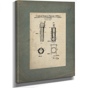 Us Patent No. 358316 Golf Ball Washer by John a Mcconnell June 8 1971 — Stretched Canvas Print | Bella Frye