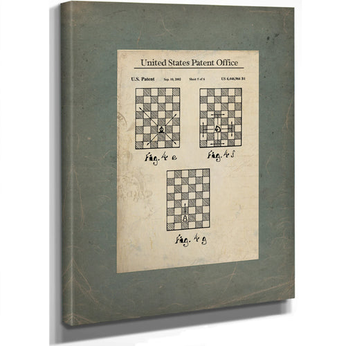 US Patent No. 6446966 B1 Chess Move Notation System (september 1 22) — Stretched Canvas Print | Bella Frye