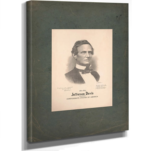 1865 Jefferson Davis President Confederate States of America 198 — Stretched Canvas Print | Bella Frye