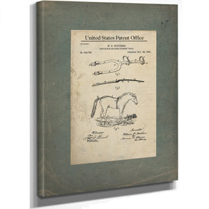 Us Patent No. 249743 Device for Holding Horses Tails by W B Butchers November 22 1881 — Stretched Canvas Print | Bella Frye