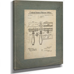 The Gillette Razor Patent of 194 Blueprint of the Modern Morning Ritual — Stretched Canvas Print | Bella Frye