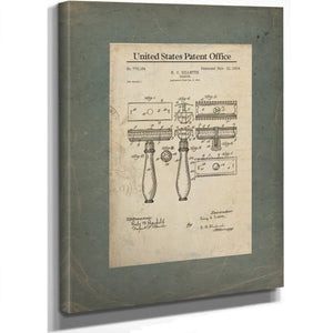 The Gillette Razor Patent of 194 Blueprint of the Modern Morning Ritual — Stretched Canvas Print | Bella Frye