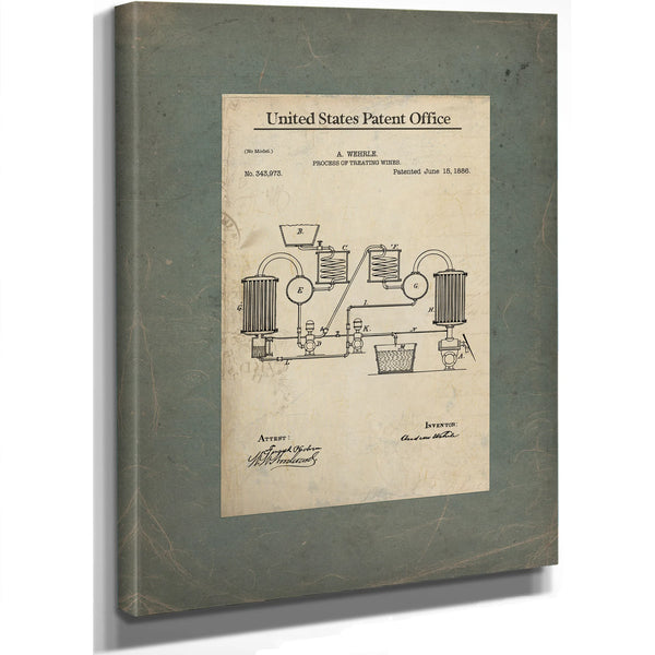 The Wehrle Apparatus Patent Blueprint for the Alchemists Vintage — Framed Wall Art Room View | Bella Frye
