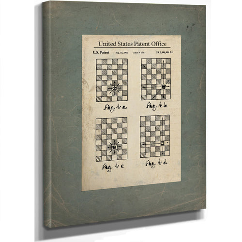 US Patent No. 6446966 B1 Chess Piece Movement Diagram Sheet 4 of 6 September 1 22 — Stretched Canvas Print | Bella Frye