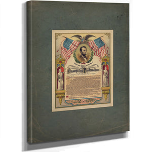 Abraham Lincoln and His Emancipation Proclamation 1888 — Stretched Canvas Print | Bella Frye