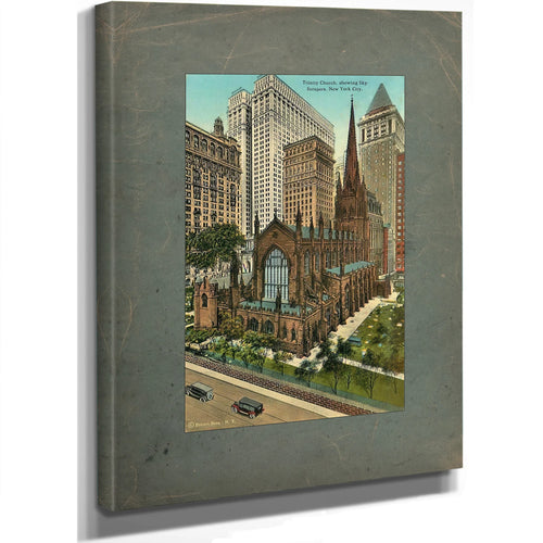 Gothic Spire Among Giants Trinity Church in the Shadow of Progress — Stretched Canvas Print | Bella Frye