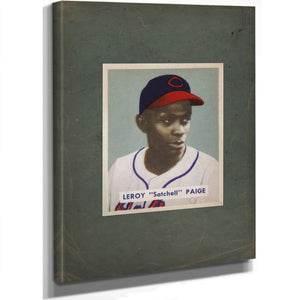 Satchel Paige 1949 Bowman 384ced — Stretched Canvas Print | Bella Frye