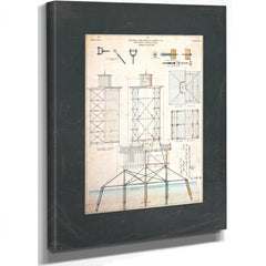 The Keepers Skeleton Brewerton Channel Lighthouse Blueprint — Stretched Canvas Print | Bella Frye