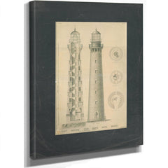 The Keepers Vigil Cape Ann Lighthouse Blueprint — Stretched Canvas Print | Bella Frye