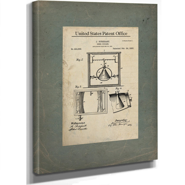 The Burkhart Beer Cooler Patent a Study in Victorian Temperance & Temptation — Framed Wall Art Room View | Bella Frye