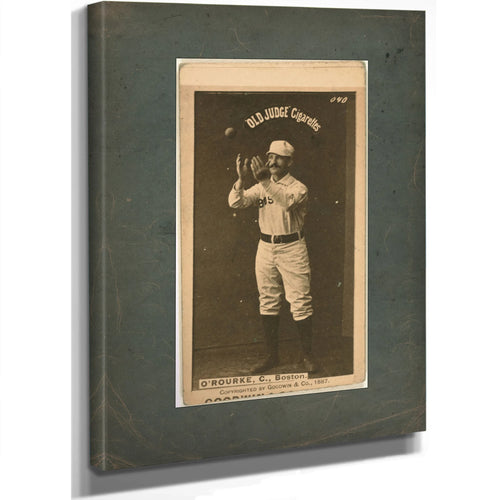 Tom Orourke Boston Beaneaters Baseball Card Portrait — Stretched Canvas Print | Bella Frye