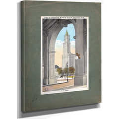 Cathedral of Commerce Through the Archway of Power — Stretched Canvas Print | Bella Frye