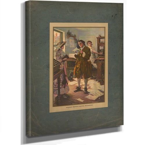 Benjamin Franklin Printer Philadelphia 1914 — Stretched Canvas Print | Bella Frye