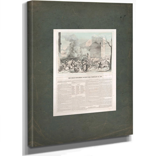 The Great Explosion in New York February 4th 185 185 — Stretched Canvas Print | Bella Frye