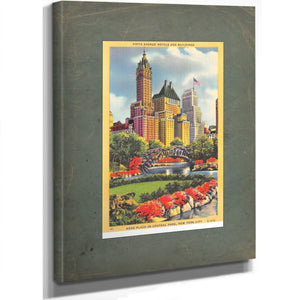 Manhattan Rising a Gilded View From the Park — Stretched Canvas Print | Bella Frye