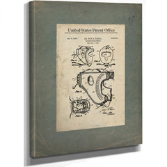 Us Patent No. 245825 Boxers Headgear by Dewitt a Portal (1949) — Stretched Canvas Print | Bella Frye