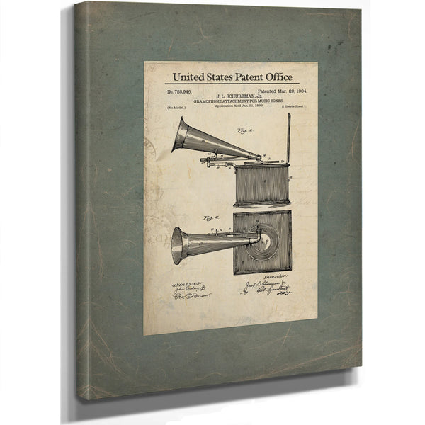 The Schureman Sound Machine Patent Print — Framed Wall Art Room View | Bella Frye