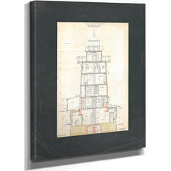 The Keepers Vigil Hooper Island Light Station Blueprint — Stretched Canvas Print | Bella Frye