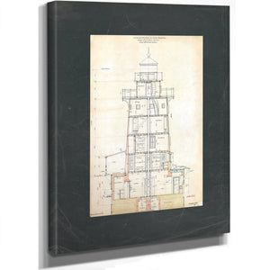 The Keepers Vigil Hooper Island Light Station Blueprint — Stretched Canvas Print | Bella Frye