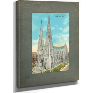 The Gothic Spires of Fifth Avenue a Monument in Stone and Shadow — Stretched Canvas Print | Bella Frye