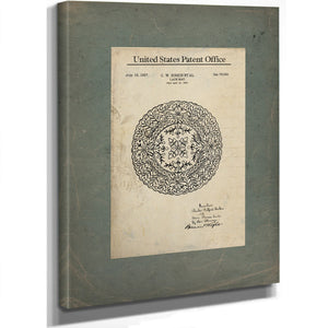 The Birkin Lace Mat Patent Ornamental Delicacy of the Machine Age — Framed Wall Art Room View | Bella Frye