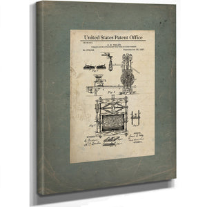The Tooley Pomace Press Patent — Blueprint of the Autumn Crush — Framed Wall Art Room View | Bella Frye