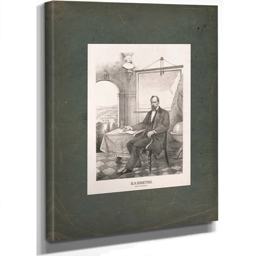 Oliver P Morton Governor of Indiana 1862 1864 — Stretched Canvas Print | Bella Frye