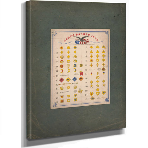 Army of the United States Corps Badges 1865 1865 — Stretched Canvas Print | Bella Frye