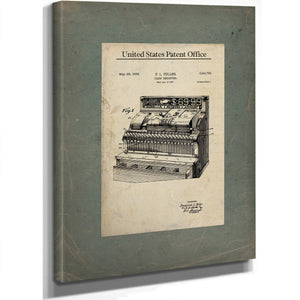 The Merchants Mechanical Mind Fuller Cash Register Patent — Framed Wall Art Room View | Bella Frye