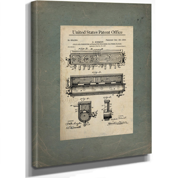 The Publicans Secret Schmidts Cold Pressure Apparatus Patent — Framed Wall Art Room View | Bella Frye