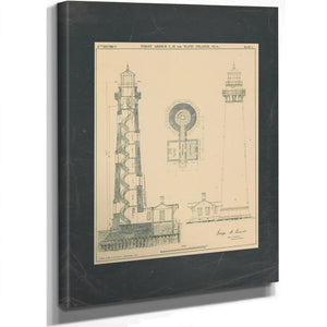 Sand Island Light Station Blueprint 8th District Engineering Drawings