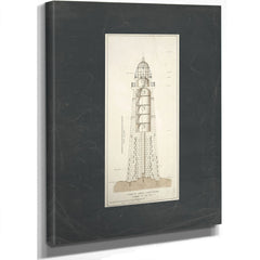 The Keepers Spiral Minots Ledge Lighthouse Blueprint — Stretched Canvas Print | Bella Frye