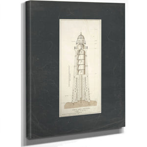 The Keepers Spiral Minots Ledge Lighthouse Blueprint — Stretched Canvas Print | Bella Frye