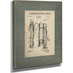 Us Patent No. 1575 Golf Bag by B Kennedy (1926) — Stretched Canvas Print | Bella Frye