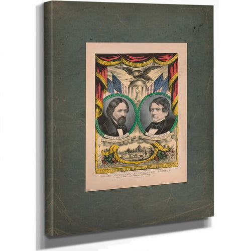 Grand National Republican Banner_ Free Labor Free Speech Free Territory 1856 — Stretched Canvas Print | Bella Frye