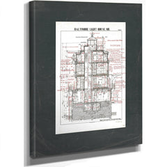 The Keepers Vigil Baltimore Lighthouse Architectural Cross Section — Stretched Canvas Print | Bella Frye