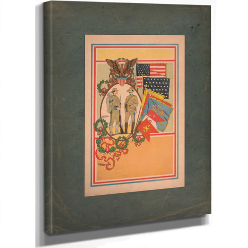 Spanish American Soldiers and Flags 1898 — Stretched Canvas Print | Bella Frye