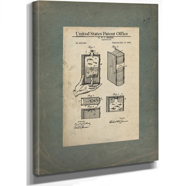 The Lawyers Secret Jenners Literary Deception Flask Patent — Framed Wall Art Room View | Bella Frye