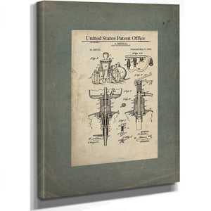 The Bertelli Apparatus Patent Blueprint for Carbonated Refreshment — Framed Wall Art Room View | Bella Frye