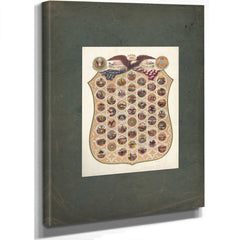 Arms of the States and Territories of the American Union 1876 — Stretched Canvas Print | Bella Frye