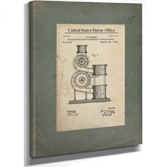 The Ramsay Whiskey Apparatus Patent Drawing of Spirited Engineering — Stretched Canvas Print | Bella Frye