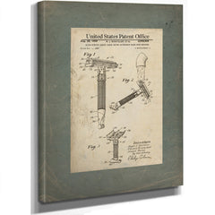 The Gentlemans Edge Adjustable Safety Razor Patent — Stretched Canvas Print | Bella Frye