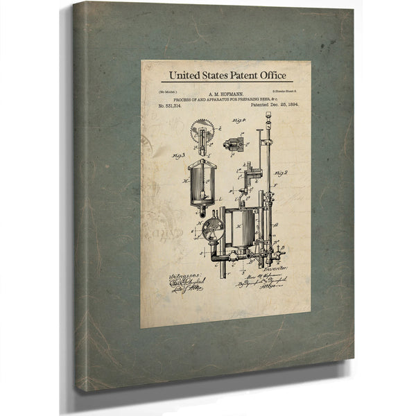 The Hofmann Brewing Apparatus — Patent Archive Print — Framed Wall Art Room View | Bella Frye