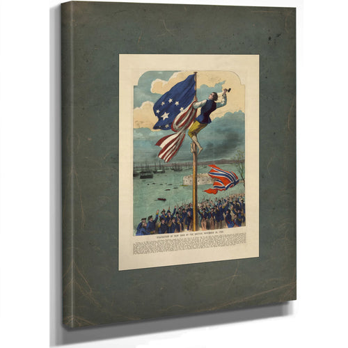 Evacuation of New York by the British November 25 1783 1883 — Stretched Canvas Print | Bella Frye
