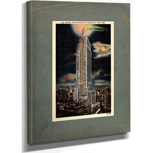 The Dirigibles Last Mooring Manhattan Nocturne — Stretched Canvas Print | Bella Frye