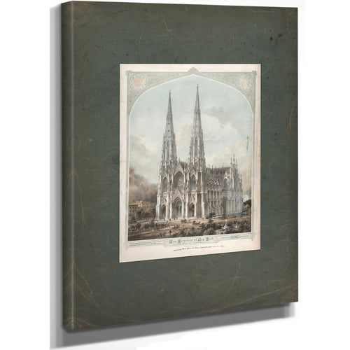 New Cathedral of New York Fifth Avenue 1859 — Stretched Canvas Print | Bella Frye