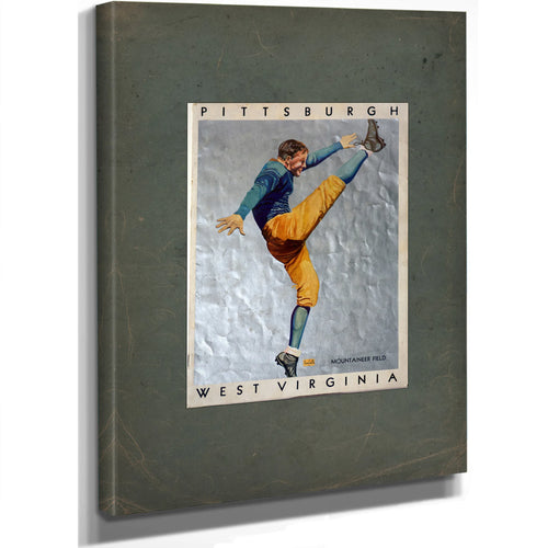 October 7 1933 Program for the Pitt Versus West Virginia Football Game — Stretched Canvas Print | Bella Frye